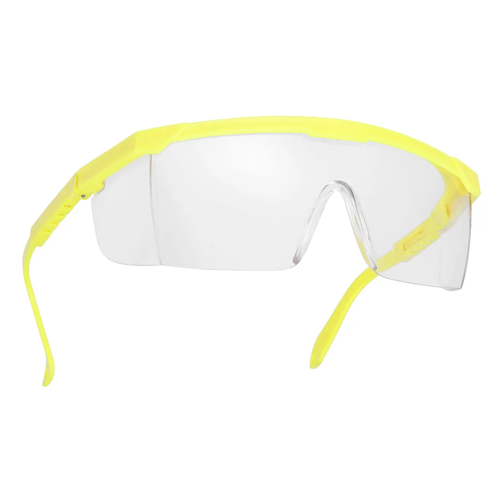 12pcs Eye Protective Glasses Practical Riding Eyewear Dust Wind Proof Goggles for Outdoor Outside (Yellow Frame and White Lens)