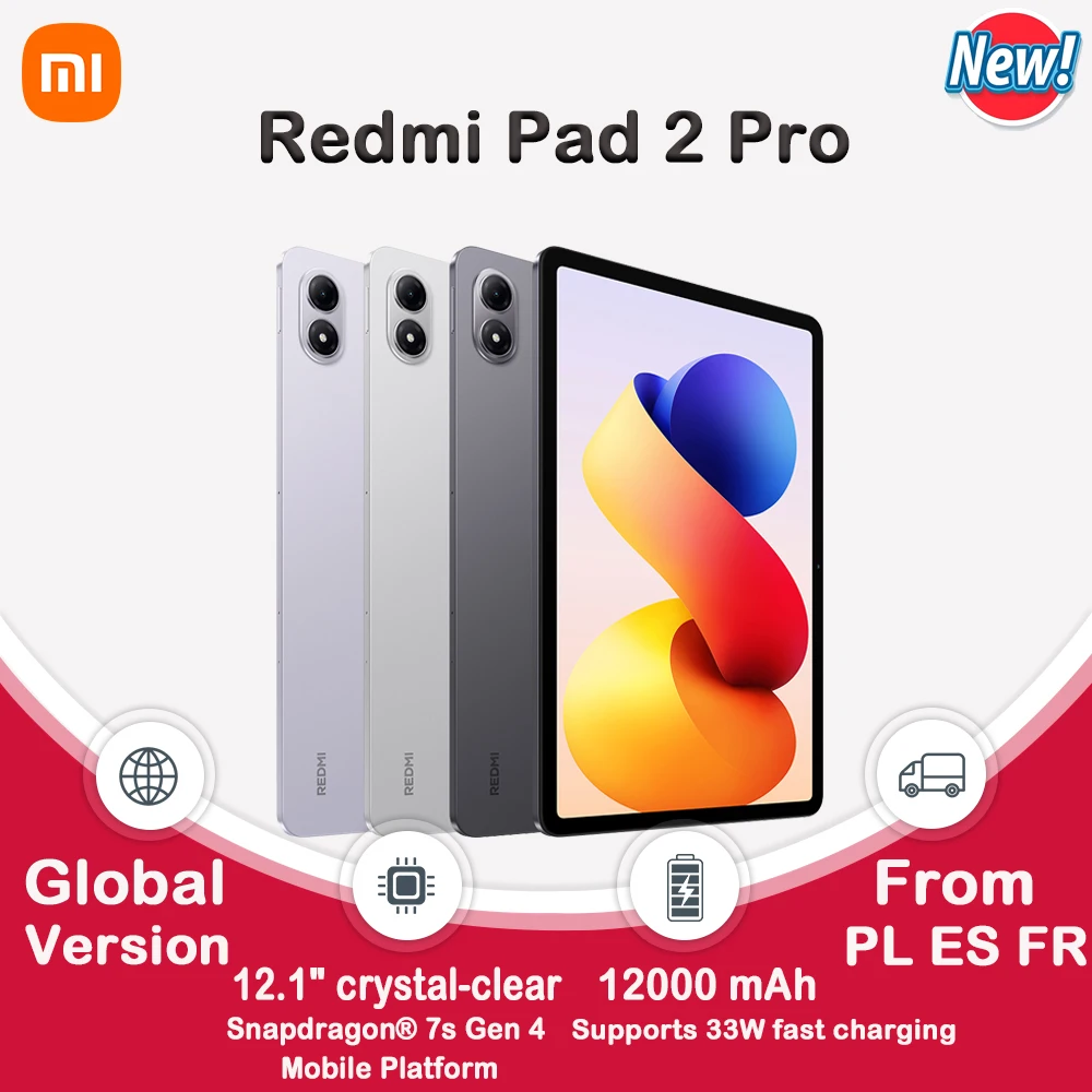 تابلت Xiaomi Redmi Pad 2 Pro مقاس 12.1 بوصة 2.5 كلفن 120 هرتز سنابدراجون ® 7S Gen 12000mAh 27W شحن عكسي سلكي #1