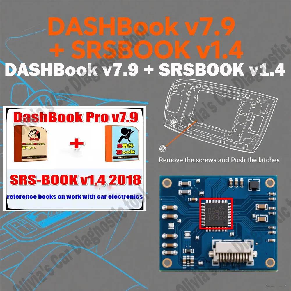 

DASHBook v7.9 + SRSBOOK v1.4 obd2 scanner Car accessories Full with Keygen Removal Disassembly DASH Book SRS BOOK great beginner