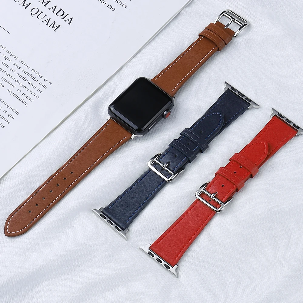 Herm è s leather strap for Apple Watch Band Ultra 49mm Series 8 7 6 5 4 3 2 1 SE 45mm 44mm 40mm Men Women Iwatch Dermis Bracelet