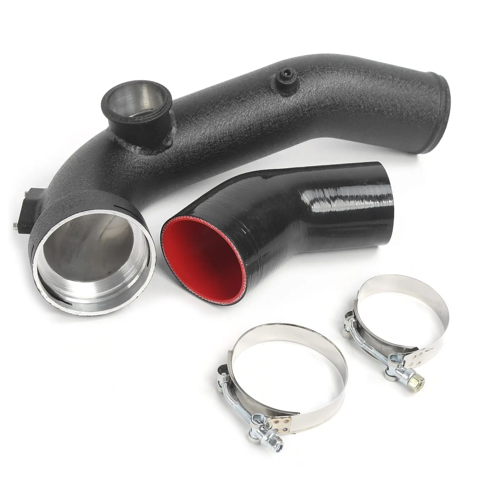 

Air Inlet Turbocharge Pipe Aluminum Alloy Charge Air Intake Hose Reinforced Locking Clip Junction for n55 Engine for car
