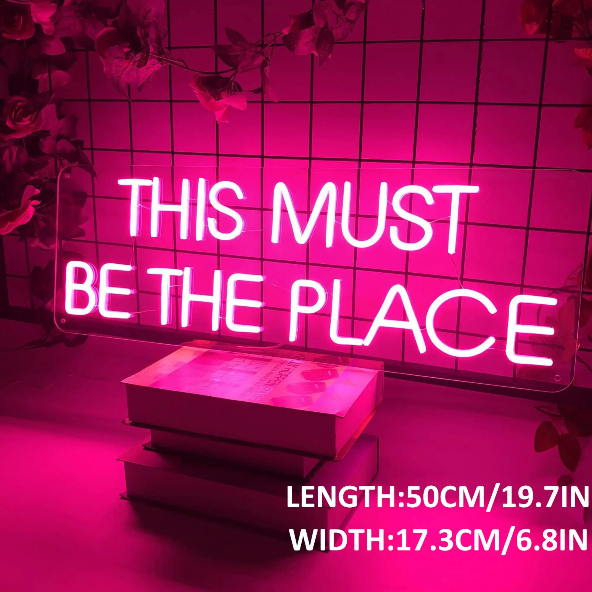 THIS MUST BE THE PLACE Neon Sign Wall Decor USB Dimmable Neon Light for Bedroom Home Bar Party Vanlentine Decor Gift Night Light - view 2
