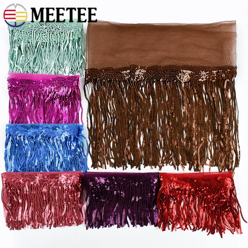 

2/5/9Yards 10/18cm Sequins Fringe Tassels Trim Wedding Dresses Clothes Christmas Decoration Lace Fringes DIY Sewing Accessories