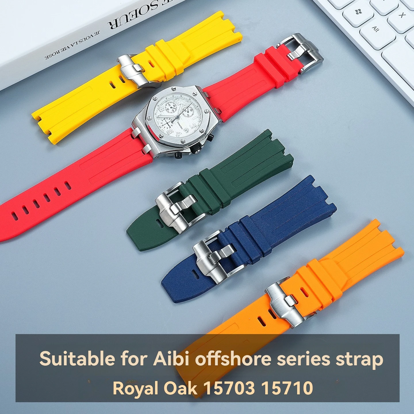 high-quality-for-audemars-piguet-watch-with-rubber-strap-oak-strap-offshore-series-15703-15710-ap-men's-28mm-watch-accessories