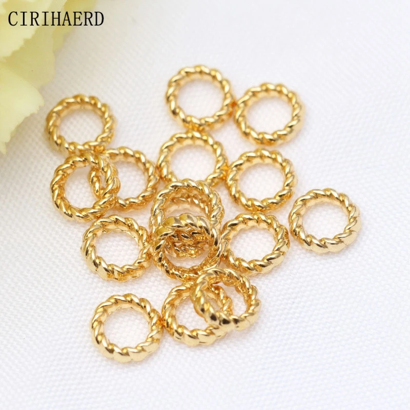 DIY Jewelry Accessories Supplies 18K Gold Plated Twist Jump Ring Close Round Rings Connector For Jewelry Making End Connectors