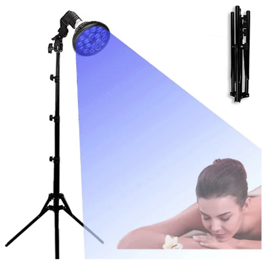 Supporto da pavimento per fisioterapia a infrarossi lontani a LED, lampada di bellezza, terapia Par38, luce blu, viola, 360nm, 395nm, 54W, 360 nm,