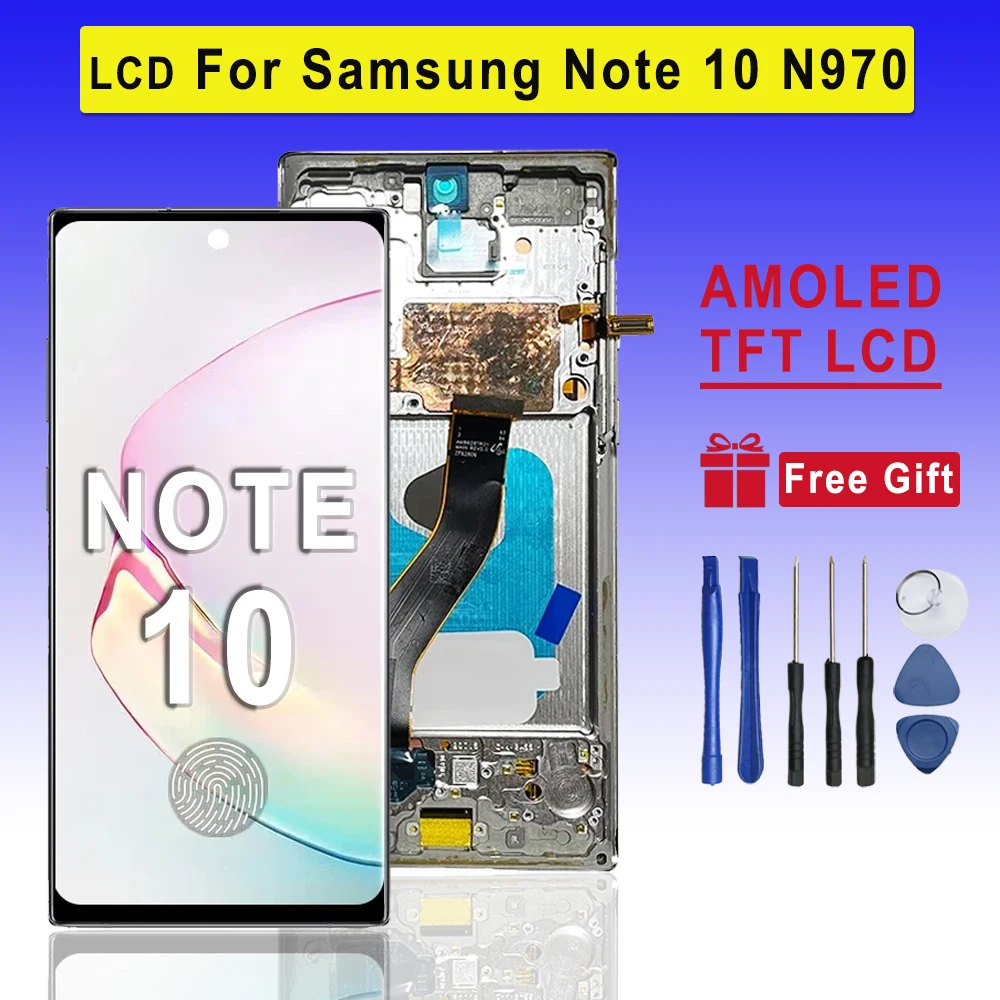 AMOLED LCD For Samsung Note 10 LCD Screen Touch Digitizer Assembly Replacement Parts For Samsung Note 10 N970 SM-N970F Display