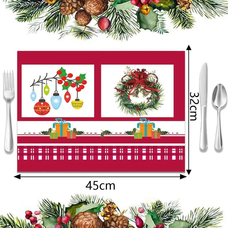 VIKAMA Christmas Faceless Dwarf Meal Mat Waterproof and Insulated Table Mat Holiday Party Home Restaurant Table Decoration Mat