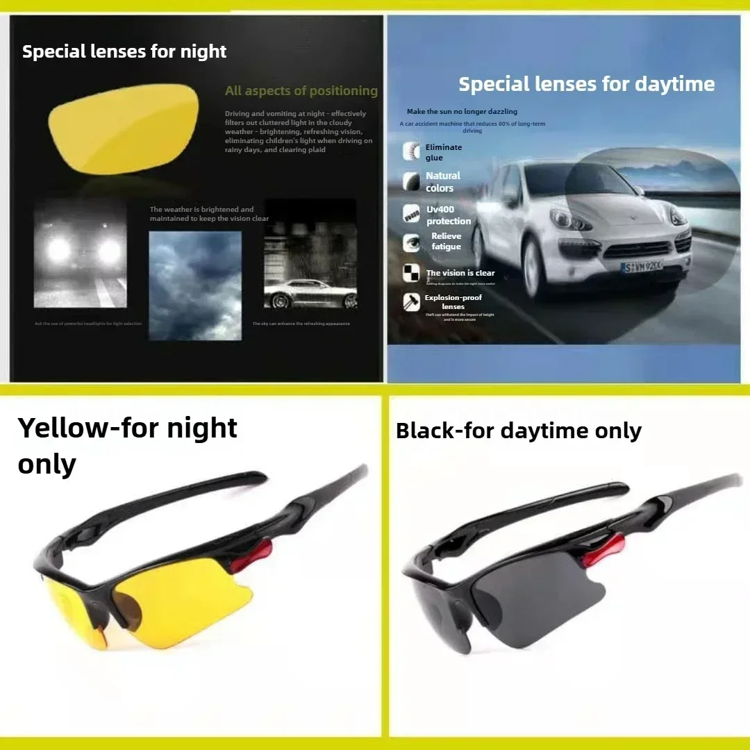 

Sunglasses Frame Outdoor Sports Cycling Simple Stylish AntiGlare Night Driving Light-Enhancing UV Protection Comfortable Glasses