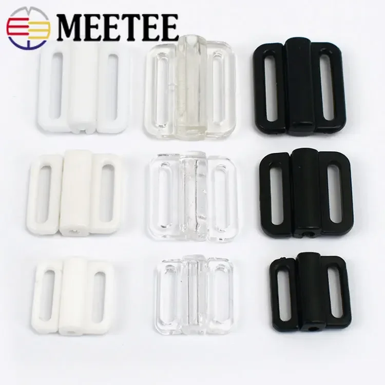 50/100Sets 8-25mm Plastic Buckles Underware Bra Strap Connector Clip Clasp Bikini Swimwear Adjust Buckle DIY Sewing Accessories