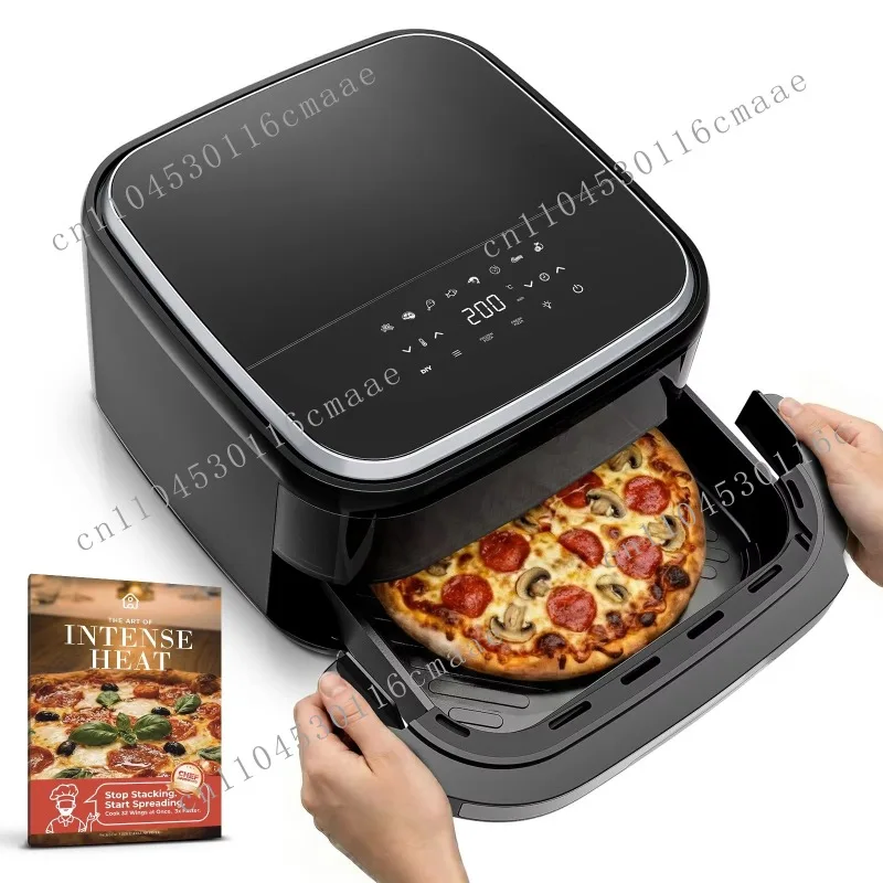 Pizza Air Fryer Oven with 11-in-1 Functions 2200W, Preheat & Dehydrate Mode, Holds 32 Wings, No Flip Cooking & View Window