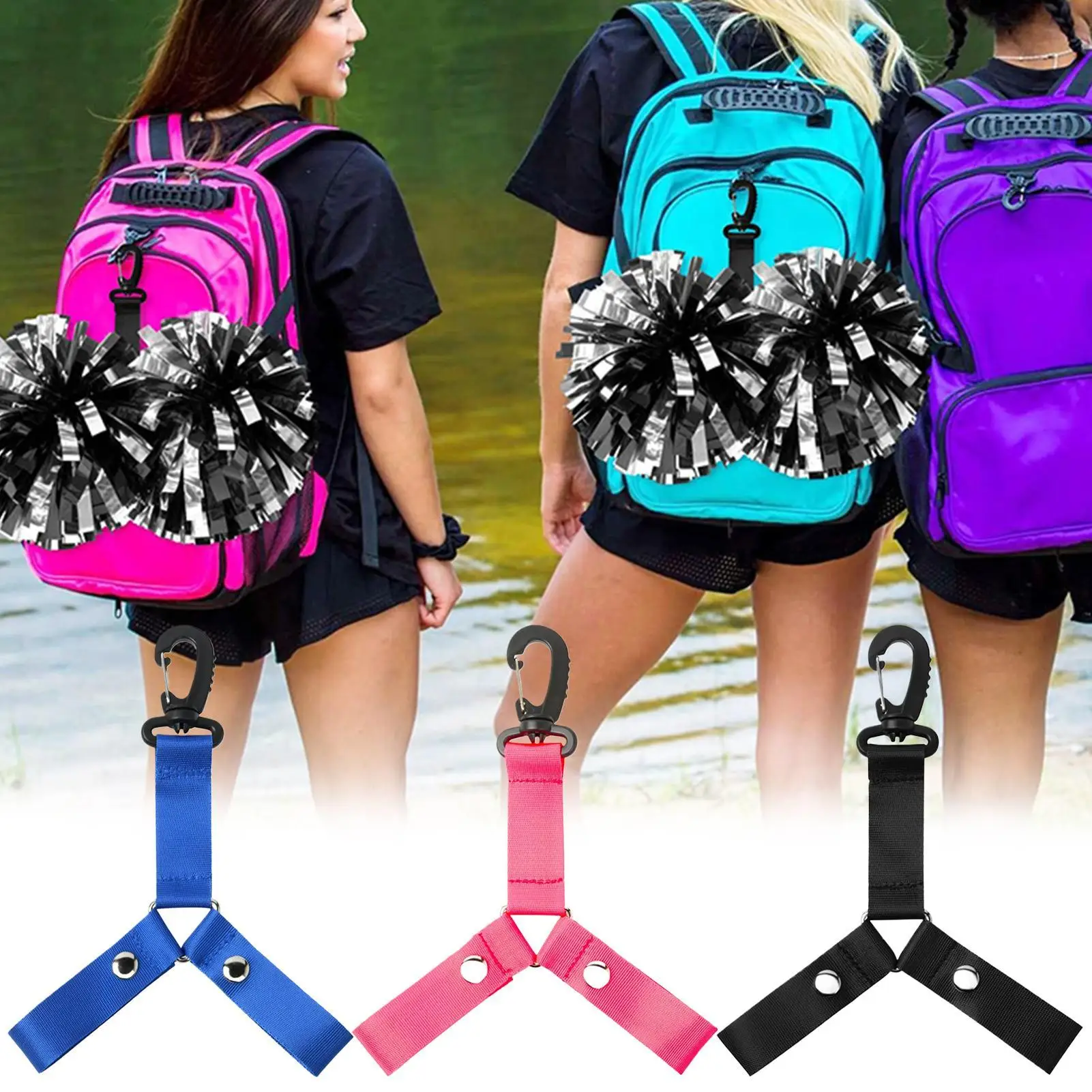 

Dance Bag Pom Holder Organizer With Button Cheer Pom Holder For Girls Cheerleading Competition Game Sports Events School