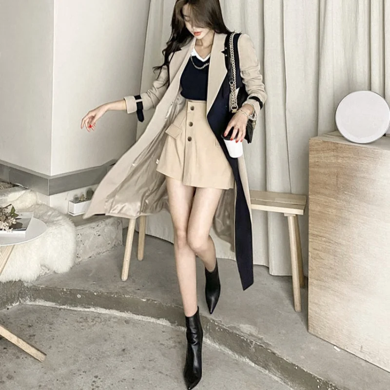 Autumn Mature Style Women\'s Trench Coat Thin Lined Khaki Coats Lengthened Windbreaker Mature Women Clothing