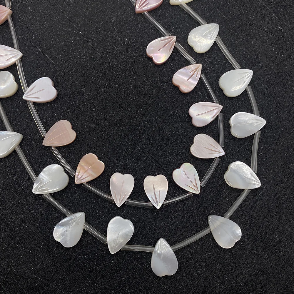 Wholesale Natural Seawater Shell Petal Edge Hole White Pink Shell Beads for Handcaft DIY Necklace Bracelet Jewelry Accessories