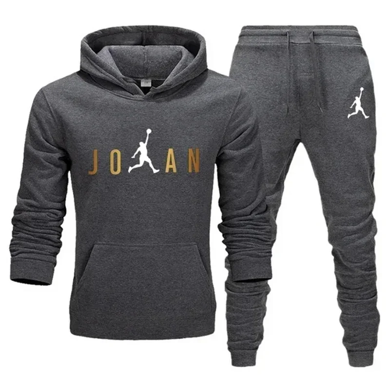 2024 Men's Fashion Casual Sweatshirts: Outdoor Fitness Jogging Hooded Set, Sports Luxury Hoodie and Pants Suit"