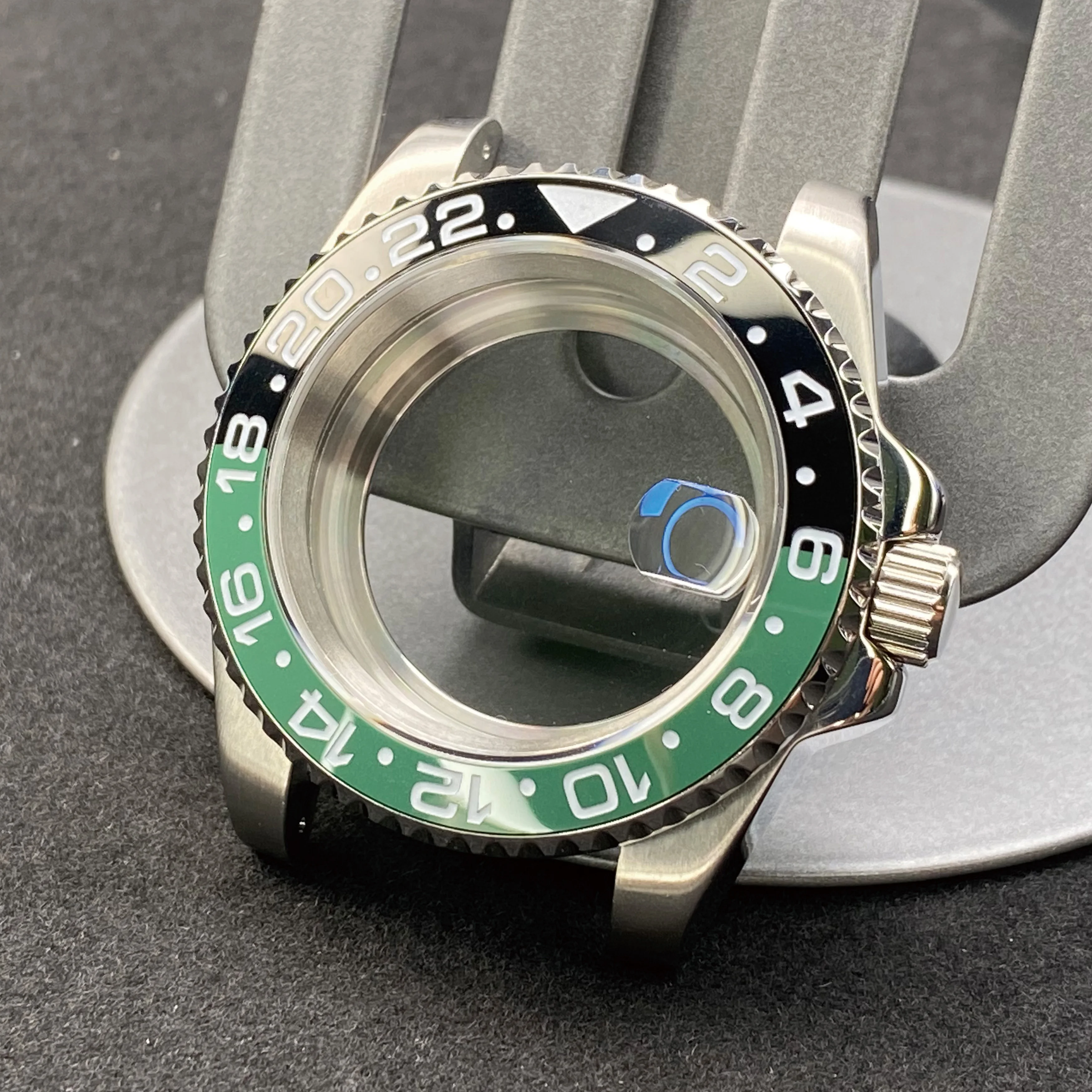 ساعة رجالية 40 ، ساعة سيراميك فرعية/GMT ، بحافة NH34 NH35 NH36 ، علبة من الفولاذ المقاوم للصدأ ، زجاج ساعة شبح المياه الميكانيكية المعدلة