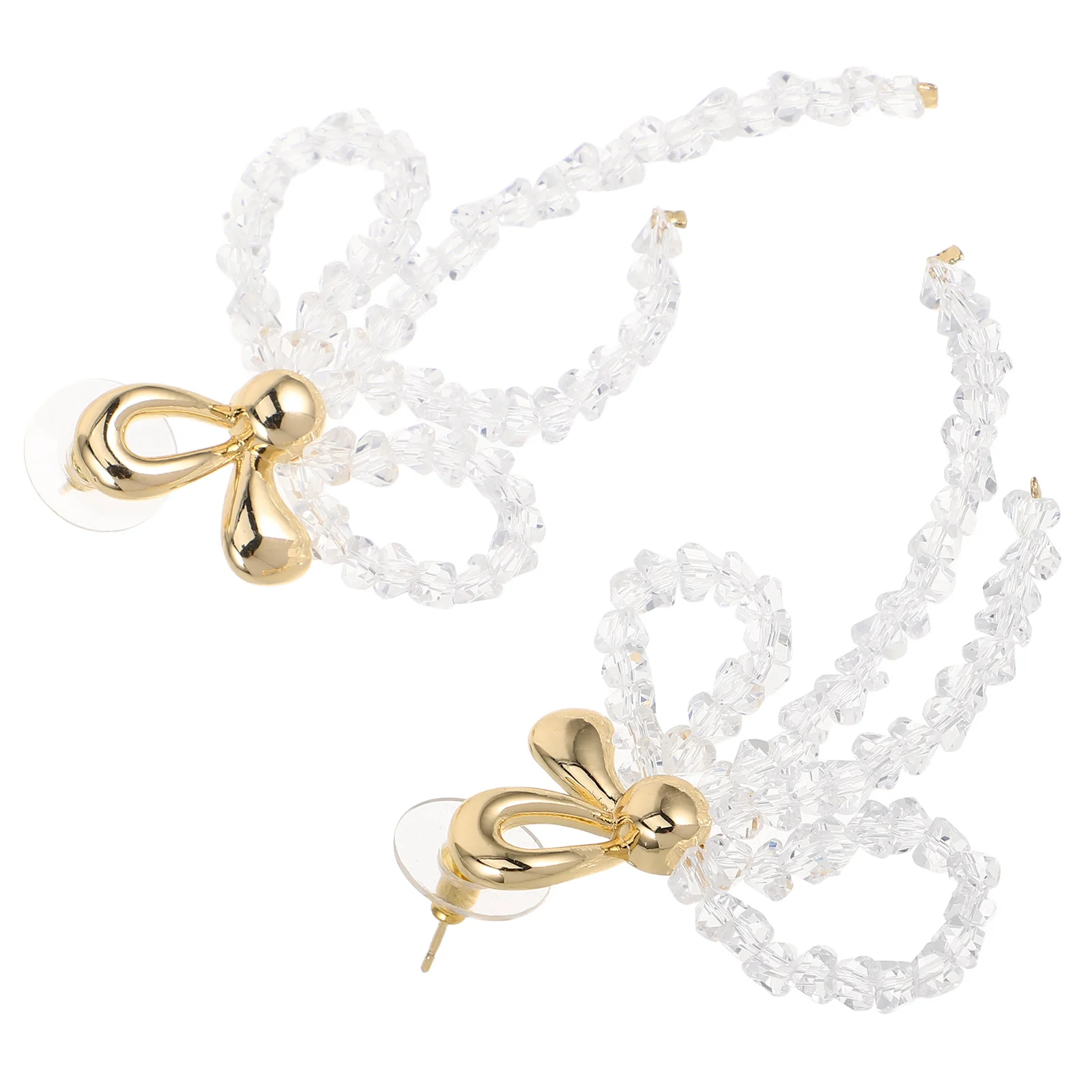 

Vintage Bowknot Tassel Earrings Glass Beads Beaded Drop Earrings Lightweight Statement Jewelry for Daily Party Wear