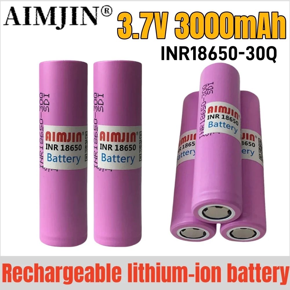 3.7V 3000mAh 18650 30Q แบตเตอรี่แบบชาร์จไฟได้เหมาะสําหรับของเล่น เครื่องมือ แบตเตอรี่ไฟฉาย ฯลฯ