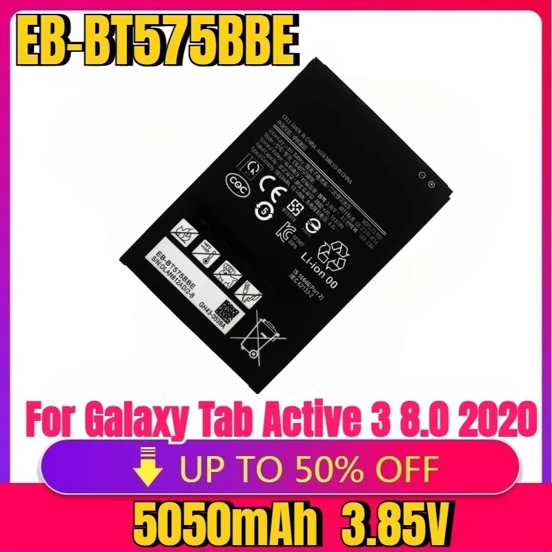 

New Phone Battery EB-BT575BBE For Galaxy Tab Active 3 8.0 2020 SM-T575 T575 SM-T570 GH43-05039A Replacement Battery 5050mAh