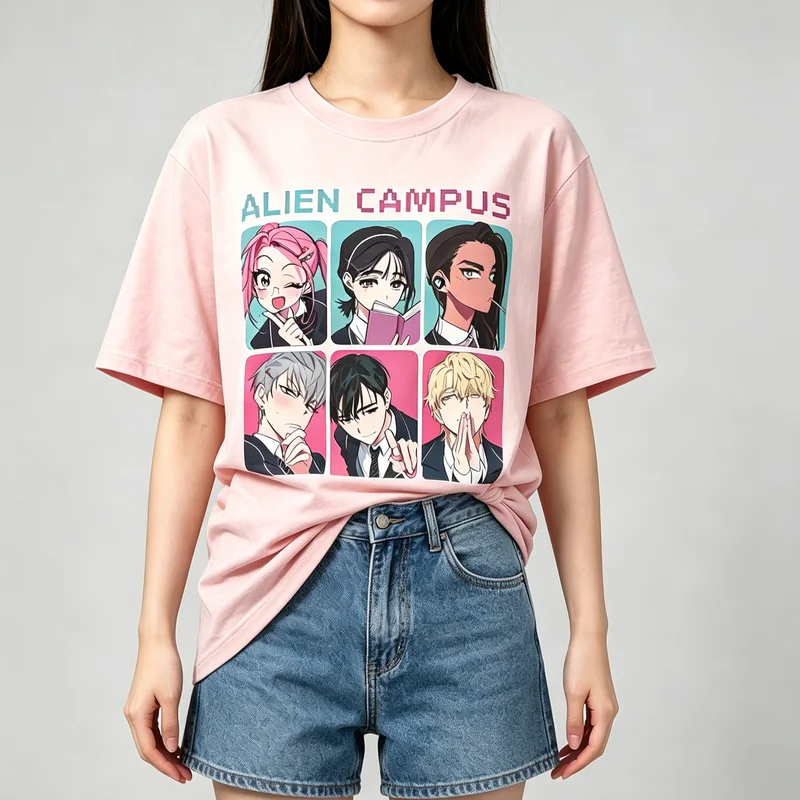 Ivan Anime Short Sleeve T-shirt Novelty Alien Stage Printed Tee Men's Women's Cotton Unisex Until Gift Creative Clothing Y2k Top
