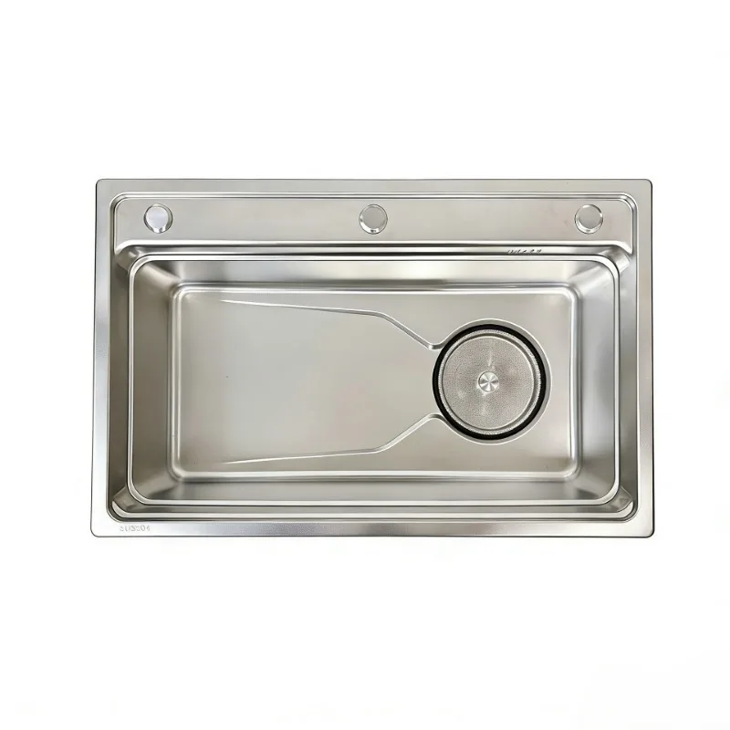 304 stainless steel embossed large single slot, on and off the table basin, thickened kitchen vegetable basin