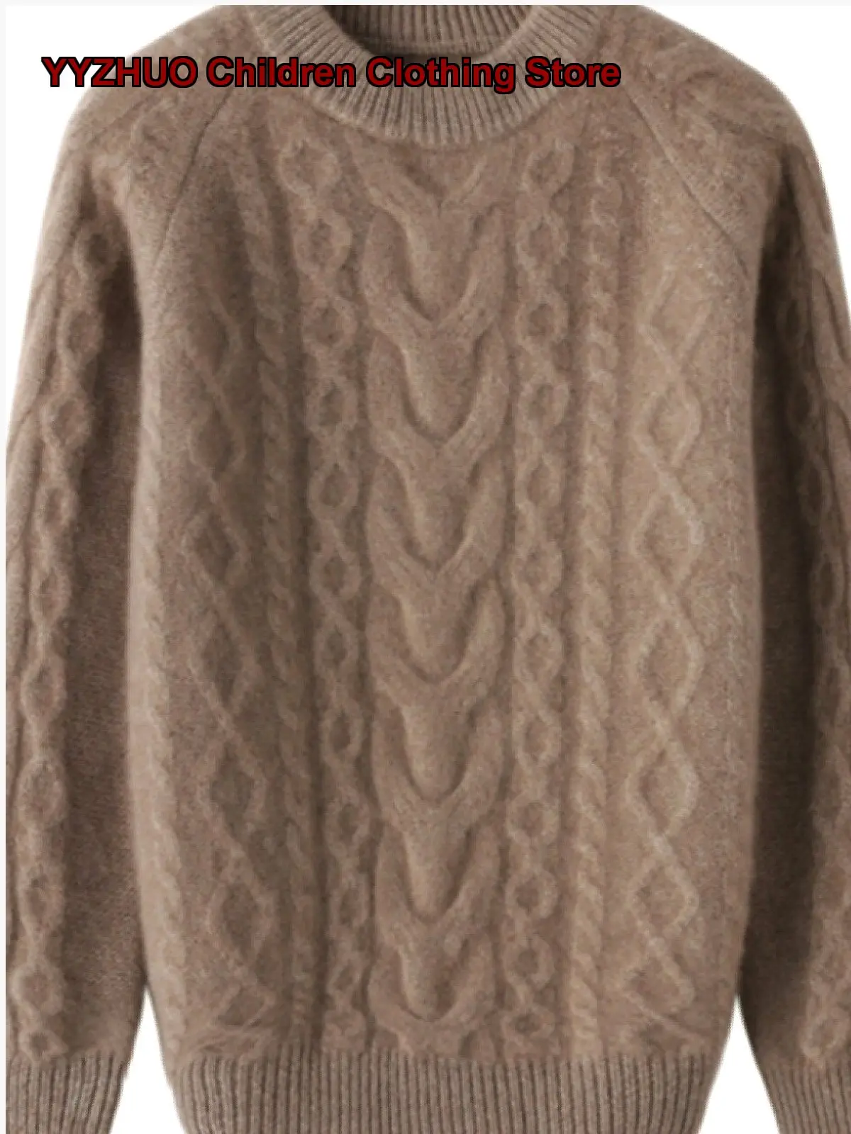Kids Pullover Sweater Boys Girls Autumn Winter Mock Neck Thickened Solid Color Warm Round Neck Older Kids