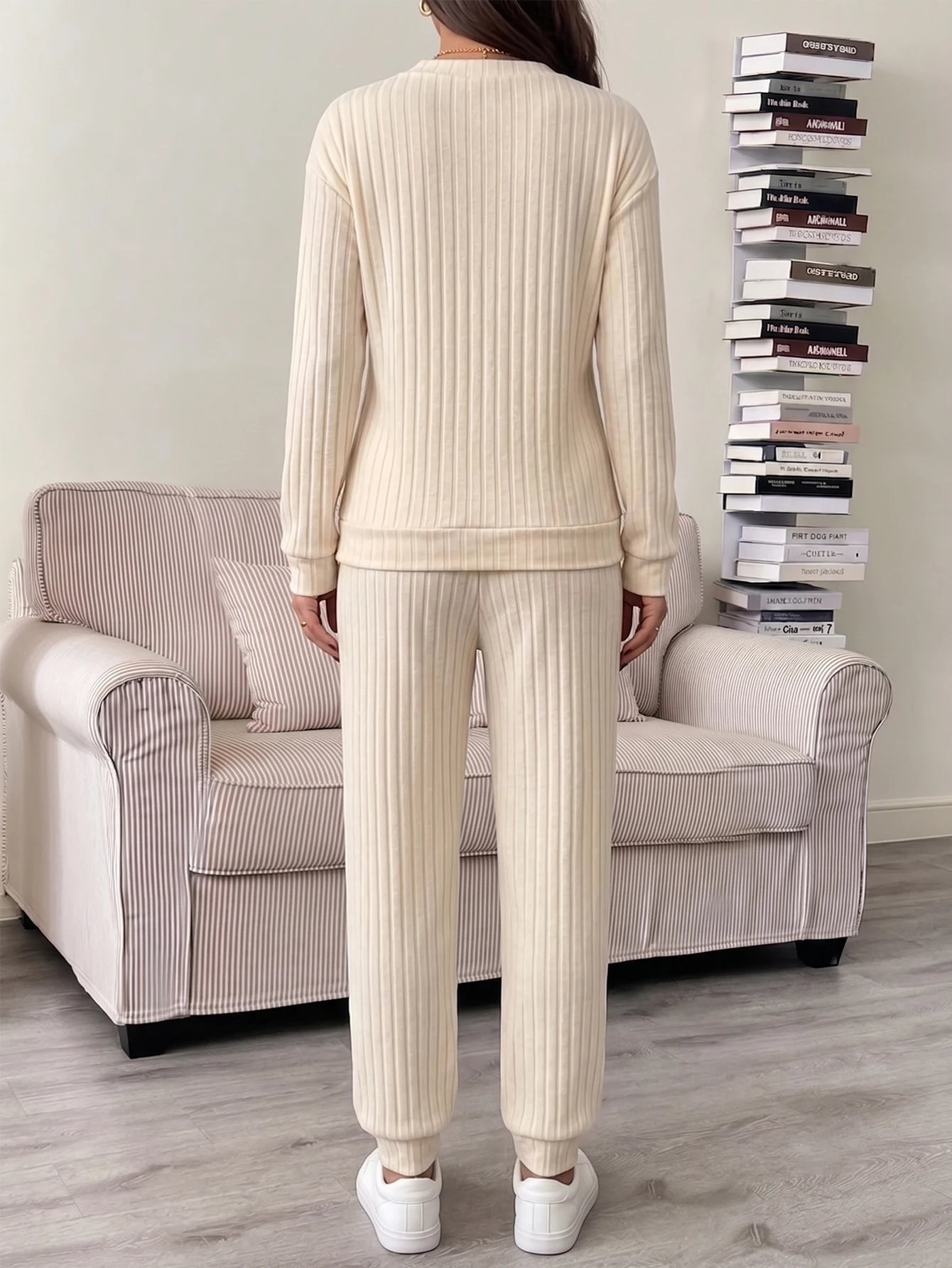 2-piece set, maternity with pockets, sweater, trousers, top set, autumn and winter women's casual and comfortable maternity clothes.