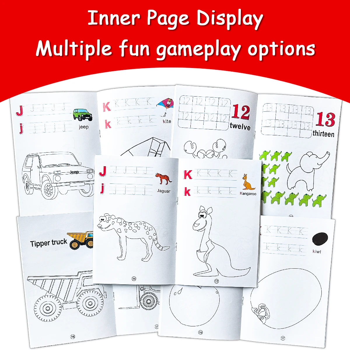 Children's Coloring Books,Educational Activity Books,Animal Patterns,ABC Letter Children's Early Eduaction Drawing Books