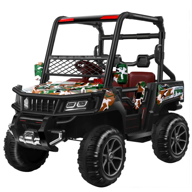 Children's Electric Ride-On Four-Wheel Off-Road Car With Passenger Seat-Remote-Controlled For 5 To 7 Years Old-Plastic