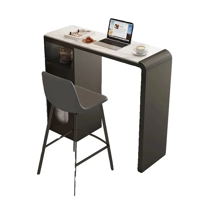 Italian rock slab bar table Household living room partition cabinet Small apartment water bar balcony Leisure high-footed long t