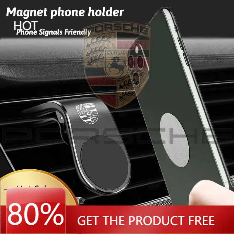

Porsche Car Sticker 1Pcs Magnetic Car Phone Holder Metal Stand Accessories For Porsche Cayenne Panamera Macan 911 718 Taycan Box