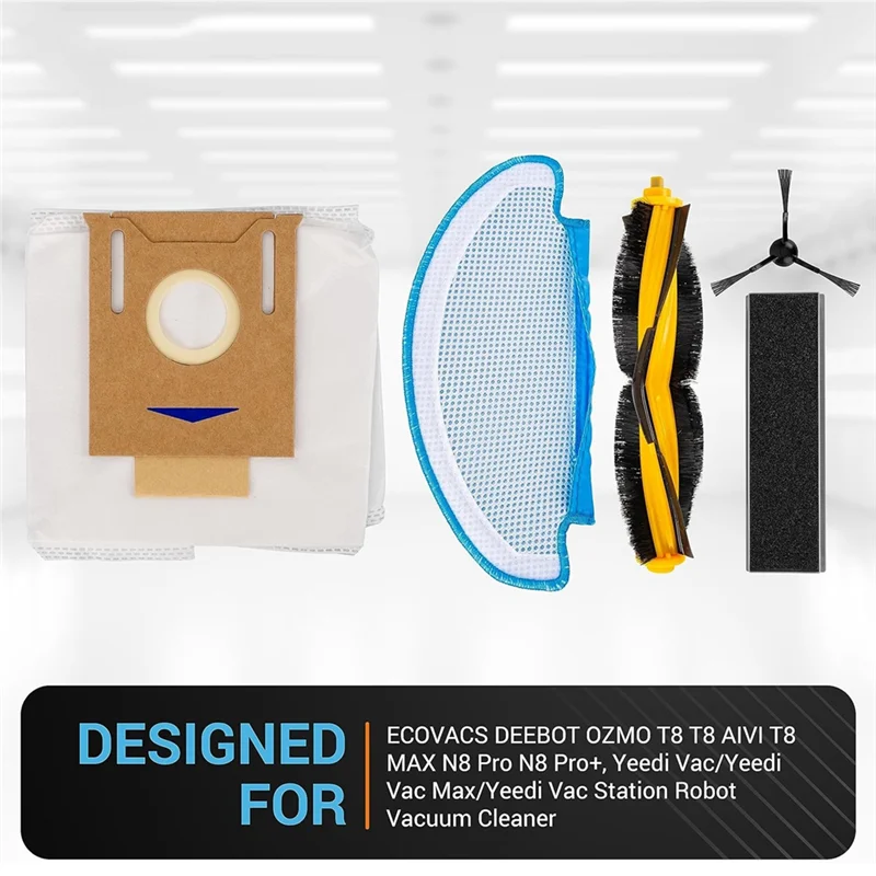 ABRG-Для ECOVACS DEEBOT OZMO T8 T8 AIVI T8 MAX N8 Pro N8 Pro+, робот-пылесос Yeedi Vac, основная боковая щетка, швабра с фильтром Hepa