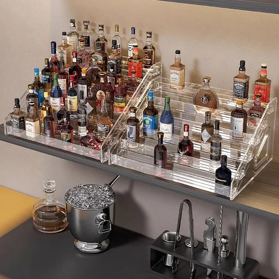رف النبيذ خطوة بخطوة رف عرض النبيذ الصغير المستورد خزانة النبيذ الطبقات Lijiao Rum Collection Rack