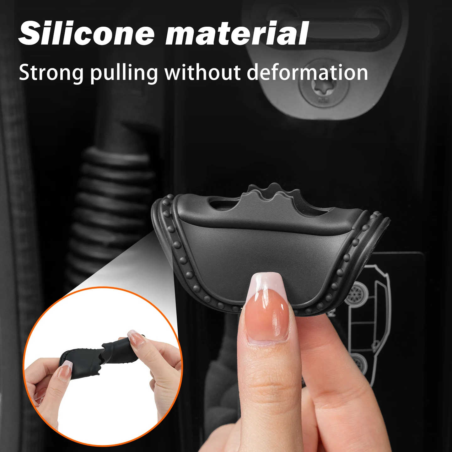 2/4 قطعة سيليكون قفل باب السيارة غطاء الديكور الواقي لجيلي Emgrand S 2021-2022 #2