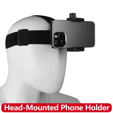 Head Mount Strap Mobile Phone Holder with Phone Clip for iPhone Samsung Smartphones GoPro Insta360 AKASO SJCAM DJI Action Camera