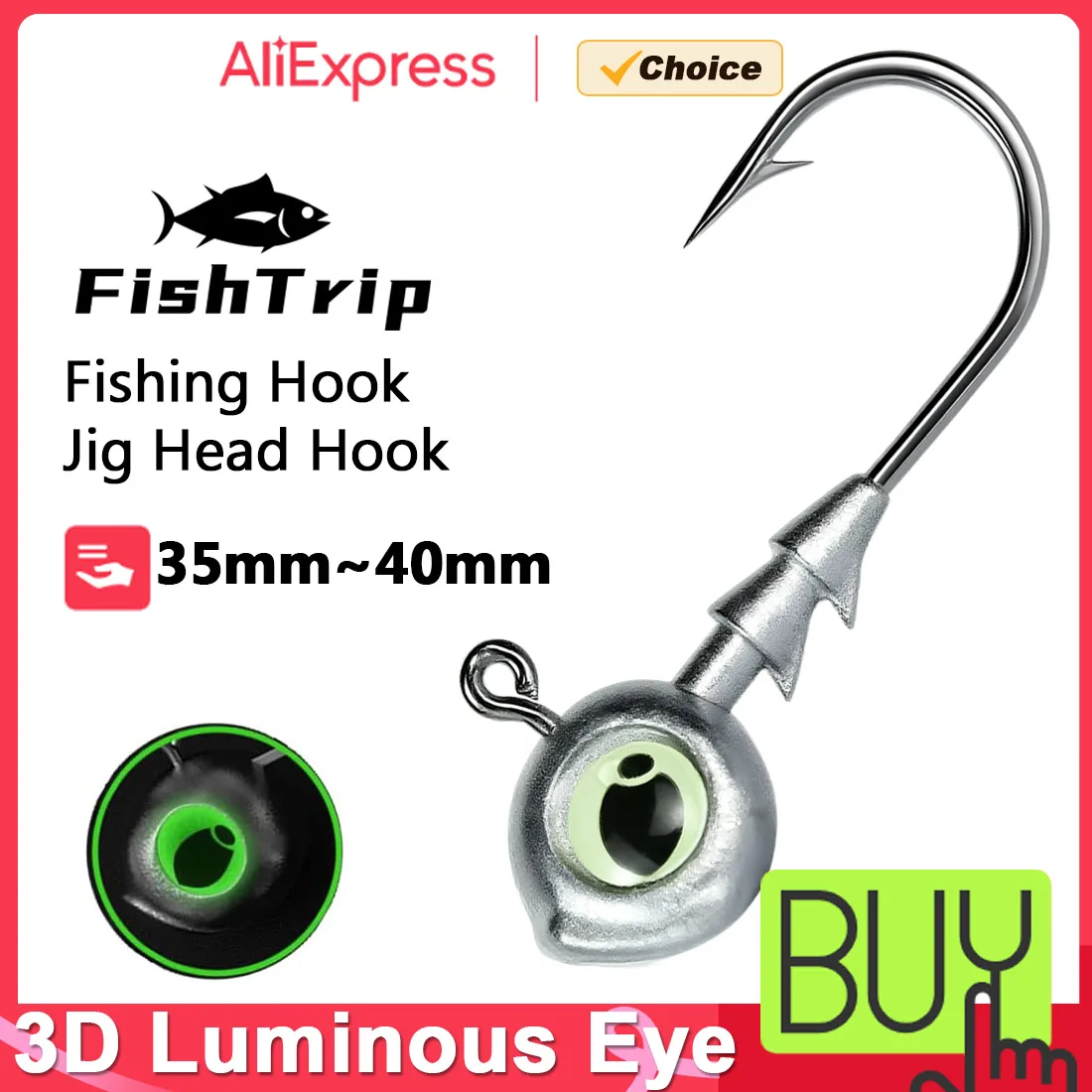 FishTrip Swimbait Jigköpfe, Haken mit 3D-Auge, 10–15 Stück, gewichtete Forellen-Zander-Jigköpfe, Bass-Haken für Süßwasser, Salzwasser