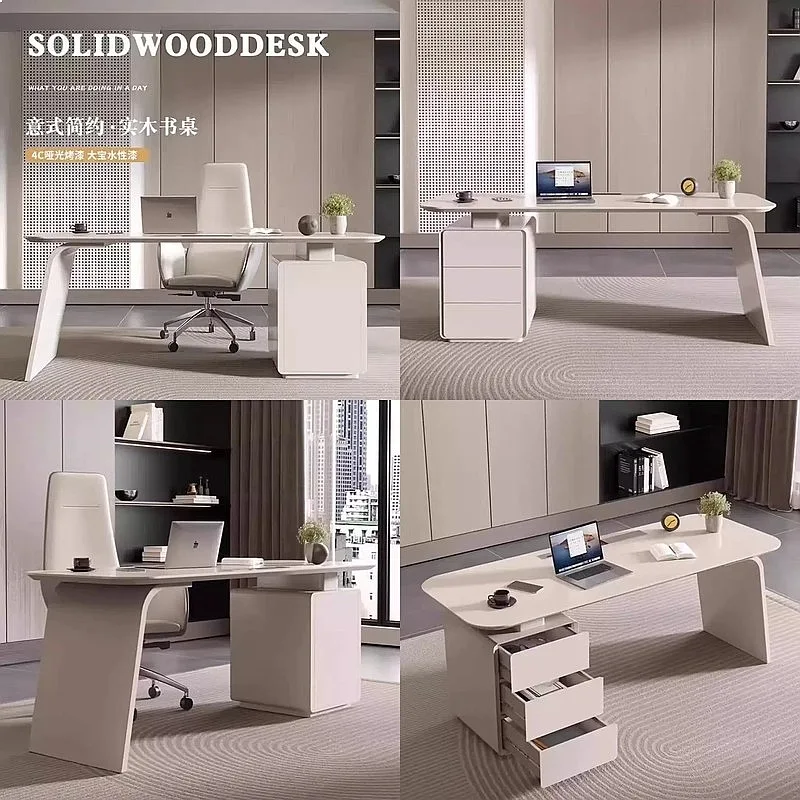 Italian Lacquer Desk Luxury Executive Office Table Modern Designer Desk Medical Aesthetic Consultation Chair Writing Table