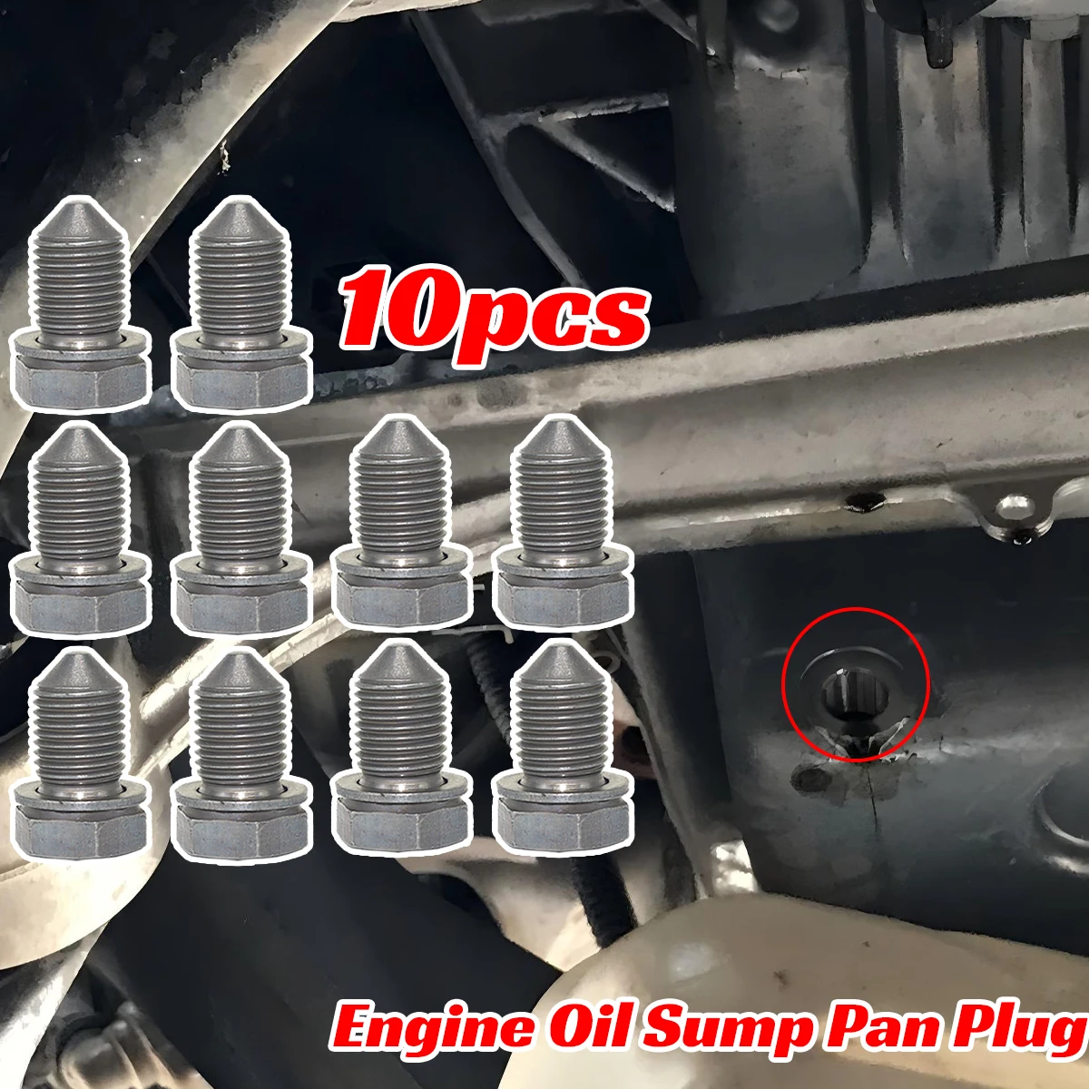 

10X Engine Oil Sump Pan Plug M14x1.5x22 Drain Seal Washer Screw Thread For Dodge Ford Galaxy MK1 Jeep Mitsubishi Lancer Porsche