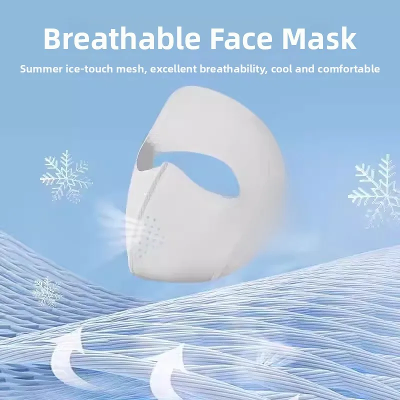 

Sun Protection Face Mask Full Face UV Protection High Aesthetic Value Women's Bikini Mask Breathable Summer Ice Silk Cycling