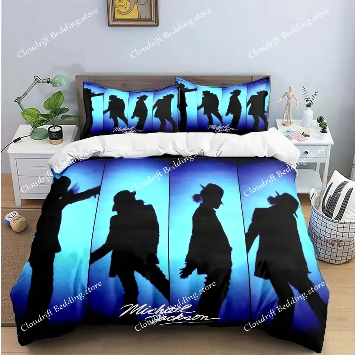 Exquisite Fashion M-Michael-Jackson Printing Bedding Set Duvet Cover Comforter Bed  Youth Kids Girl Boys Birthday Gift