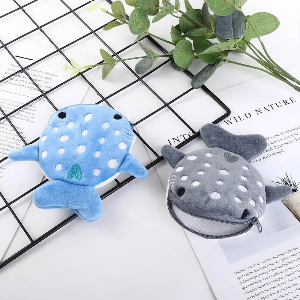 

Holder Mini Earphone Bag Cartoon Shark Earphone Purse Shark Coin Purse Shark Plush Wallet Small Items Bags Women Coin Purse
