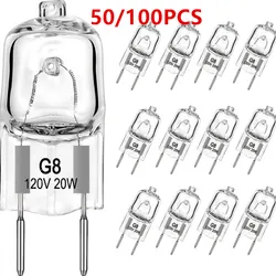 New 10/50/100PCS G8 120V 20W 35W 50W LED Lamp Bulbs Eco Halogen Light Bulbs Inserted Beads Crystal Lamp Halogen Bulb