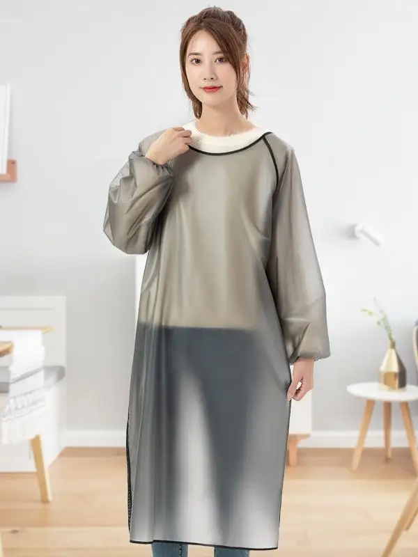 長袖エプロン防水耐油キッチン作業服女性用反転着用ロゴ印刷可能ベストスタイル家庭用クリーニング用品