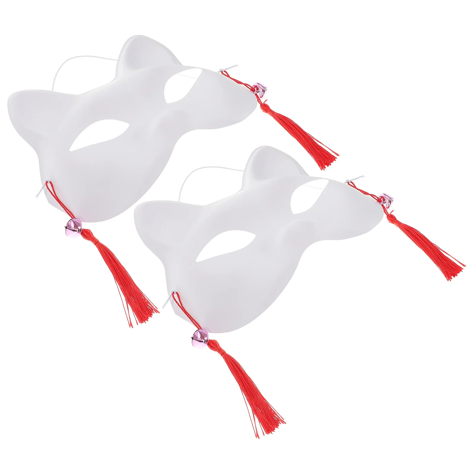2 pezzi di maschere per gatti in stile giapponese bianche oggetti di scena creativi per foto per banchetti in maschera per feste di Halloween, decorazioni per costumi