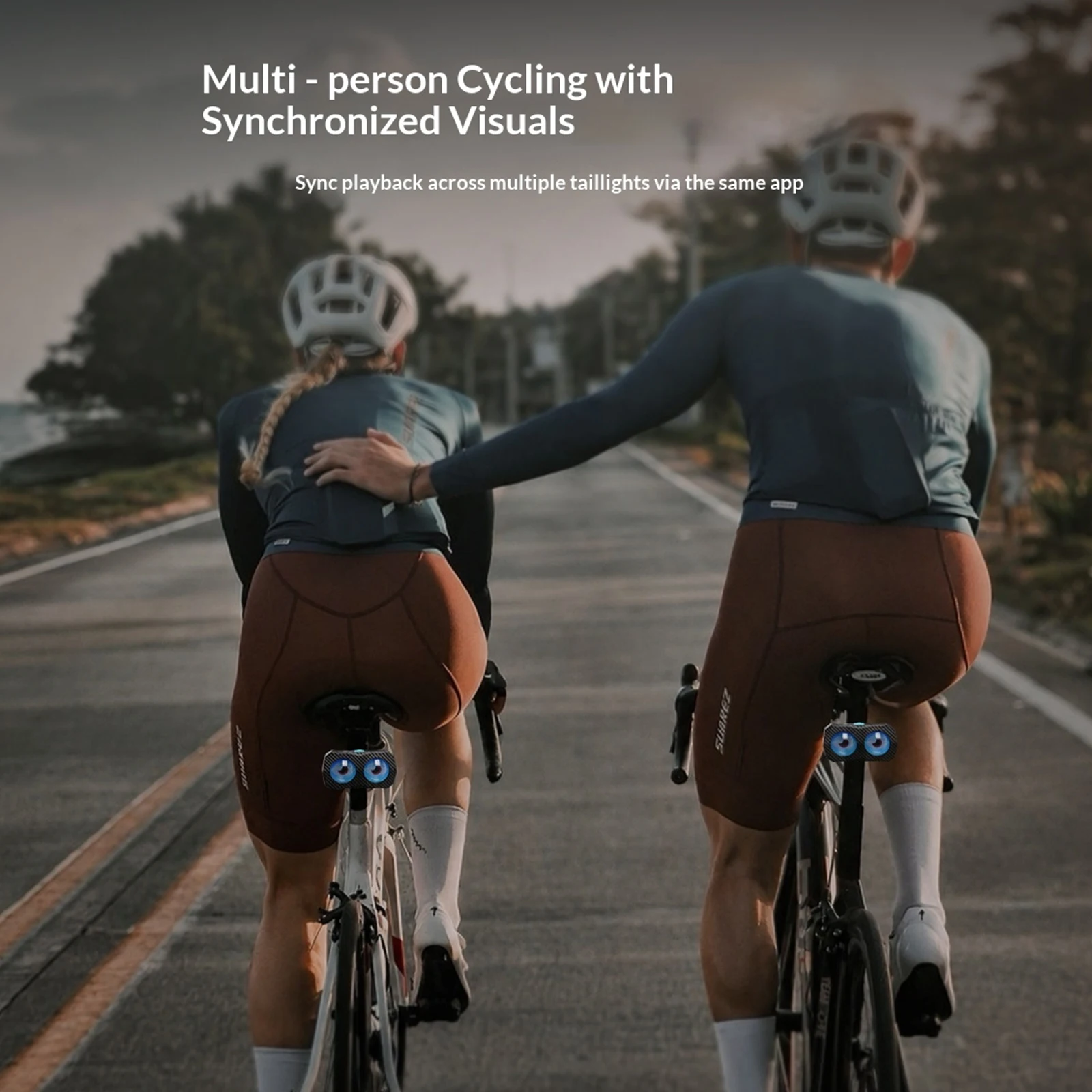 Multi-device Sync Bike Tail Light 1.44in Color Screen Smart Brake Sensor Auto Sleep 1000mAh USB Rechargeable Seatpost