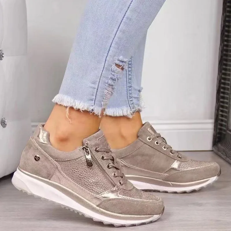 Women's Casual Shoes 2024 Hot Sale Original Brand Vulcanize Shoes Anti Slip Lace-up Four Seasons Sneaker Zapatillas De Mujer