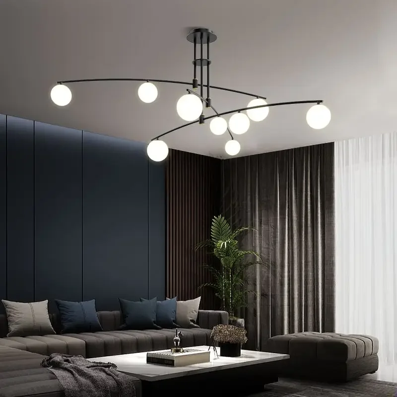 

Nordic Glass Ball LED Pendant Lights for Living Dining Room Kitchen Food Tables Chandelier Home Decor Hanging Light Fixture