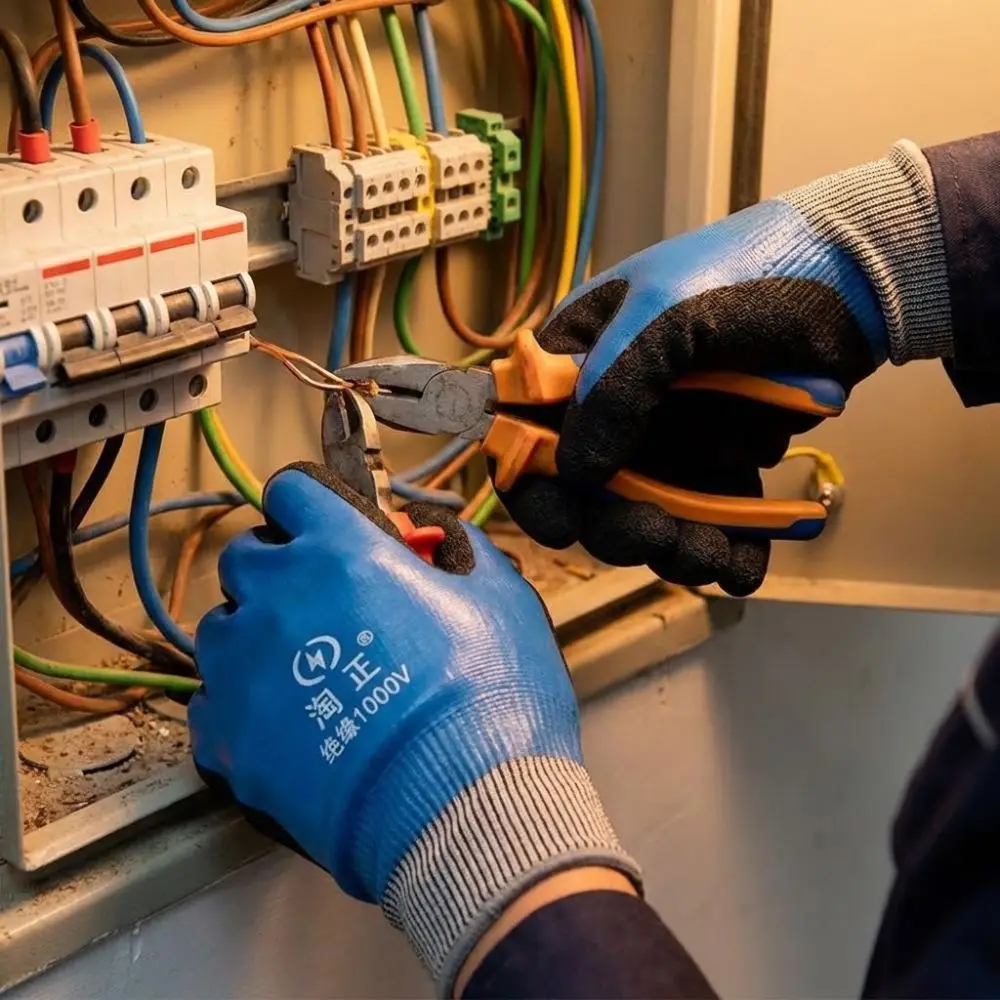 Withstanding Voltage 1000 V Electrician Insulating Gloves Anti Slip High Elasticity Electric Shock Protection Gloves Anti-shock