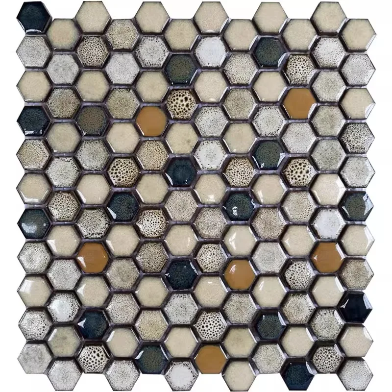 30x30cm Ceramic Pebble Mosaic Fragments Hot Spring Pool Fish Pool Fragments Toilet Non-slip and Anti-friction Tile Sheet