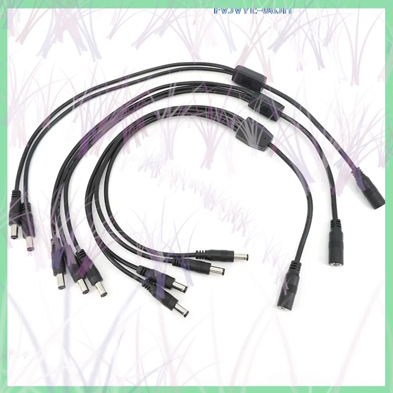12V 5A DC Power Splitter Cable - 1 Female to 2/3/4 Way Male Connector (5.5x2.5mm) for CCTV Monitoring Power Supply  B4